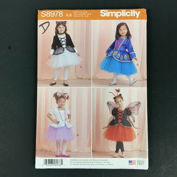 Simplicity S8978 Girls & Toddlers Costume Sewing Pattern Sz 1/2-1-2 - Picture 1 of 3